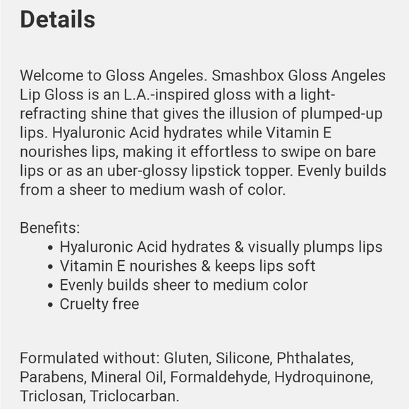 Smashbox Gloss Angeles Actors Gild Lip Gloss New! - Picture 3 of 10